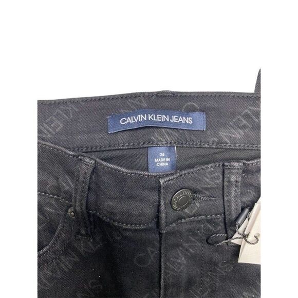 Calvin Klein Ankle Jean Jeggings Juniors' 26 Black‎ Stretchy Mid Rise Logo NEW - Picture 10 of 12